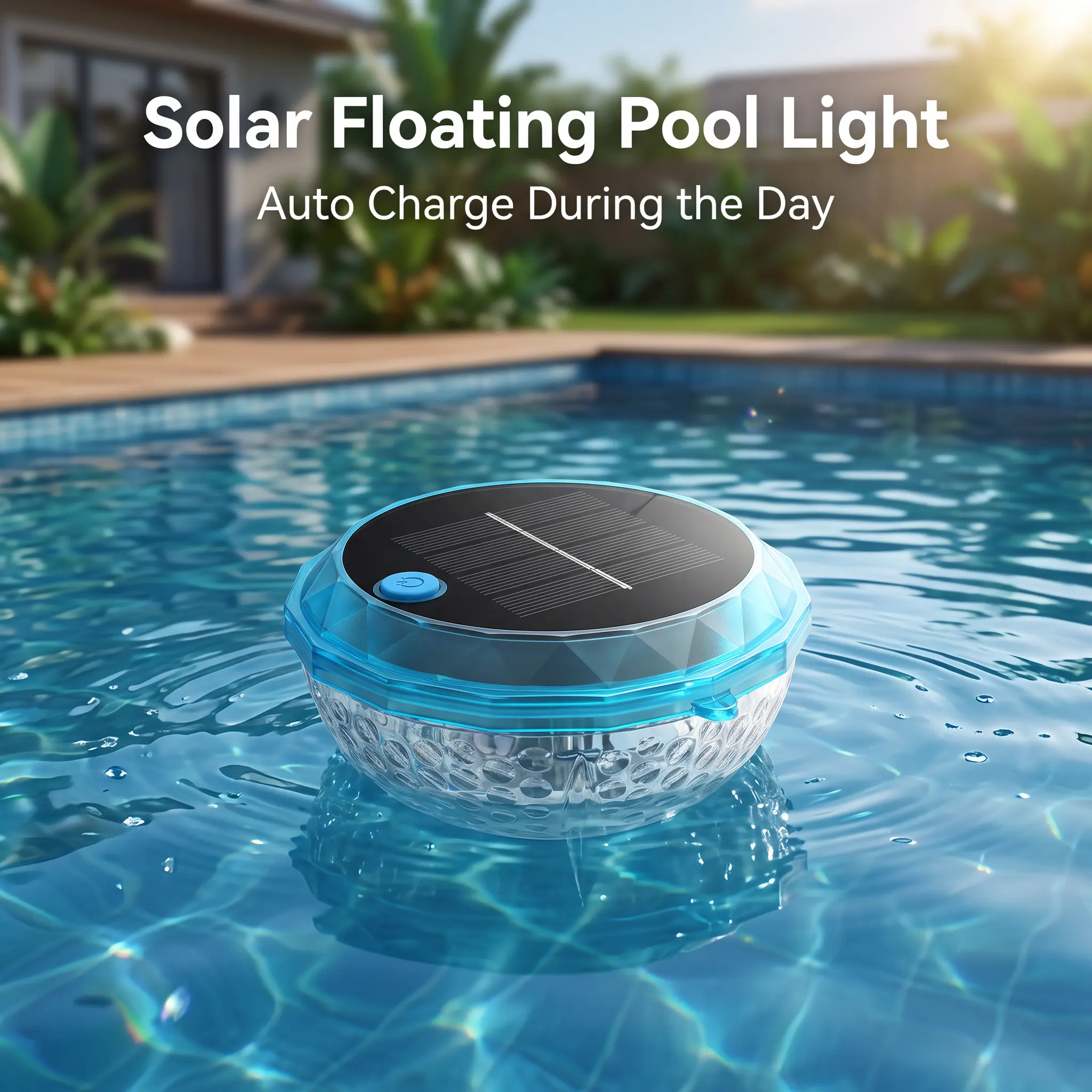Solar Floating LED Light - Solar-Powered RGB Color-Changing Waterproof Auto-Charge Accessory for Swimming Pool, Summer Outdoor Party Decoration