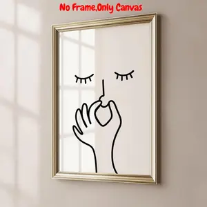 Hand Drawn Nose Only Canvas Printing, Vintage Bathroom Wall Art, Bathroom Decor, Funny Bathroom Wall Art, Wall Art for Home Bathroom, Poster