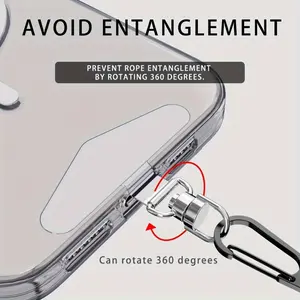 2pcs Mobile Phone Case Pad Mobile Phone Lanyard Metal Stainless Steel Clip Adjustable Phone Lanyard 360 Degree Rotatable Triangle Universal Hanging Piece with Buckle Phone Strap Holder