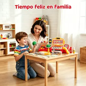 Cash Register Toy, Role Play Supermarket Fun, Includes Scanner and Fake Food, Ultimate Checkout Toy for Kids Aged 3+