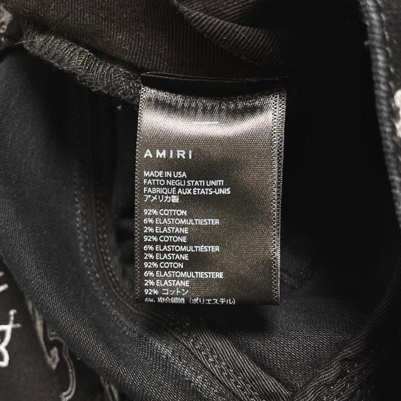 Amiri Flocked Paisley Bandana Jeans Aged Black