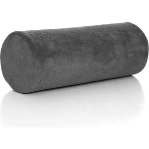 Round Cervical Roll Cylinder Bolster Pillow with Removable Washable Cover, Ergonomically Designed for Head, Neck, Back, and Legs, Grey
