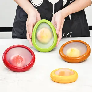 4PC Silicone Fruit and Vegetable Storage Containers Set for Fridge, Onion Storage Container, Avocado keeper,Tomato Saver,and Lemon holder