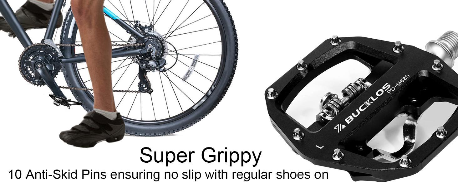 BUCKLOS SPD Pedals PD-M680 Mountain Bike Clip in SPD Flat Combo Dual Sided Pedals - Road Bike MTB Clipless Sealed Bearing Bicycle Clips Pedal Compatible with Shimano SPD Cleats  bike parts pedal bike ebike
