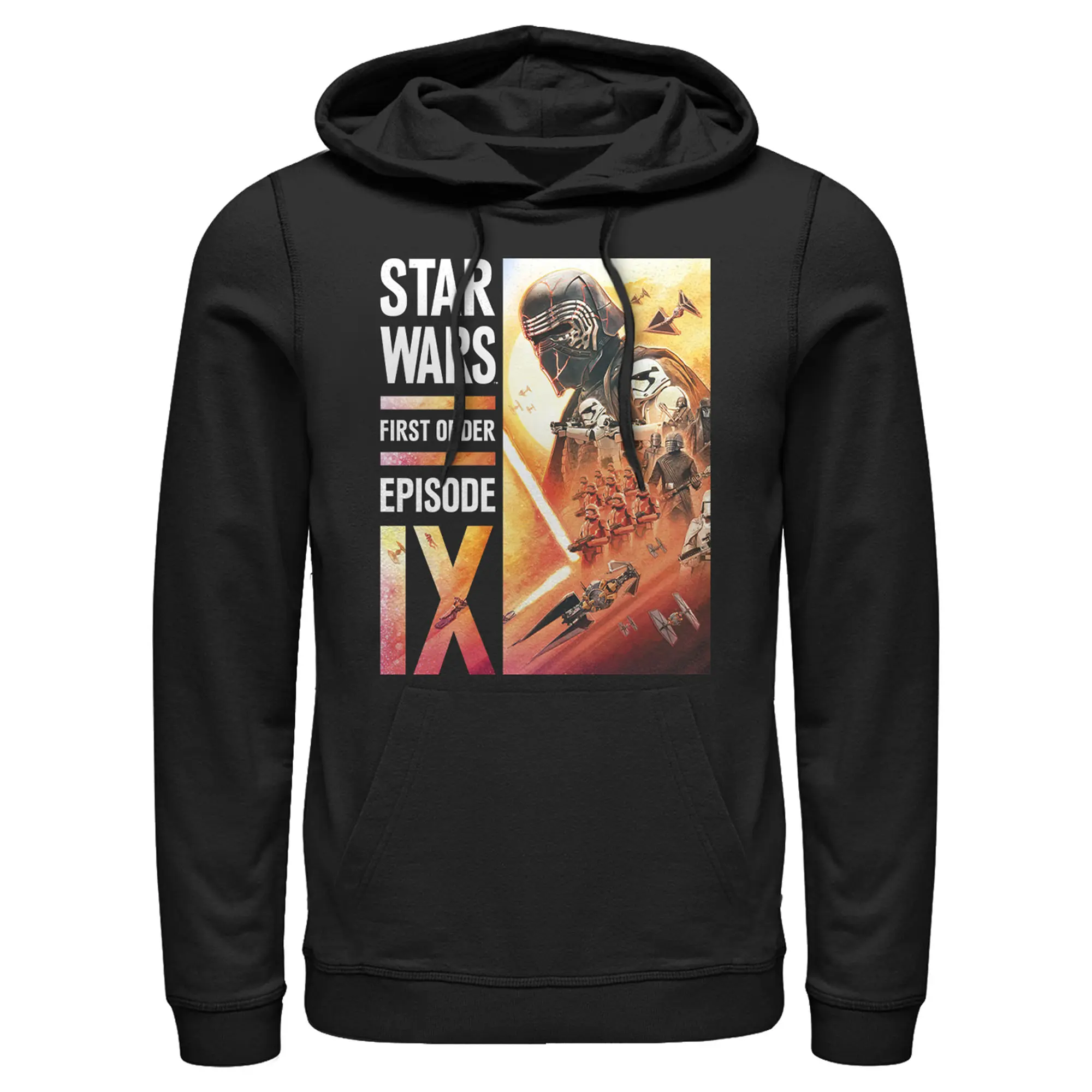 Men's Star Wars: The Rise of Skywalker First Order Glow Pullover Hoodie, Menswear Stylish Casual Fashion Top
