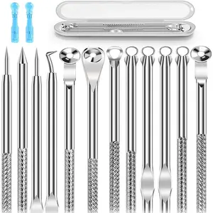 8PCS Blackhead Remover for Face, Pimple Popper Tool Kit, Comedone Pimple Extractor, Acne Whitehead Blemish Removal Kit, Professional Stainless Steel Clean Tools