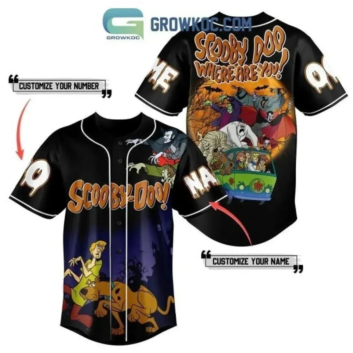 Scooby-Doo Where Are You Inspired Baseball Jersey, Retro Mystery Cartoon Shirt for Fans