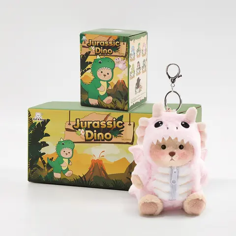 Getahug Jurassic Dinosaur Series Plush Mini Bear Fun Blind Bag - 5.9in Cartoon Stuffed Animal Keychain, Soft Keychain, Bag Charm, Boxed Collectible, Warm Water Washable Cute Birthday Gift Souvenir for Cozy Carry