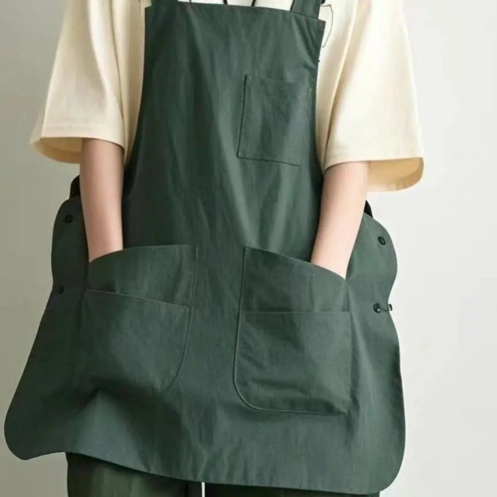 New Double-Sided Kitchen Apron Adjustable Waterproof Workwear Apron Pure Color Unisex Chef Apron Household Kitchen