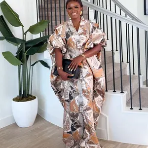 Aliyah Brocade Dress for Women Elegant Classy Orange and Gold Patterned Fashionable Outfit