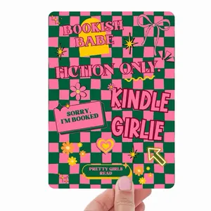 Pink & Green Retro Summer Kindle Insert | Preppy Aesthetic Cardstock Decor for Kindle, Kobo & E-Readers