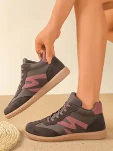 Women's Casual PU Leather Sneakers, Anti-Slip Soft Sole, High-Top Comfortable Shoes for All Seasons, Versatile Daily Wear Footwear, Trendy Walking Sneaker