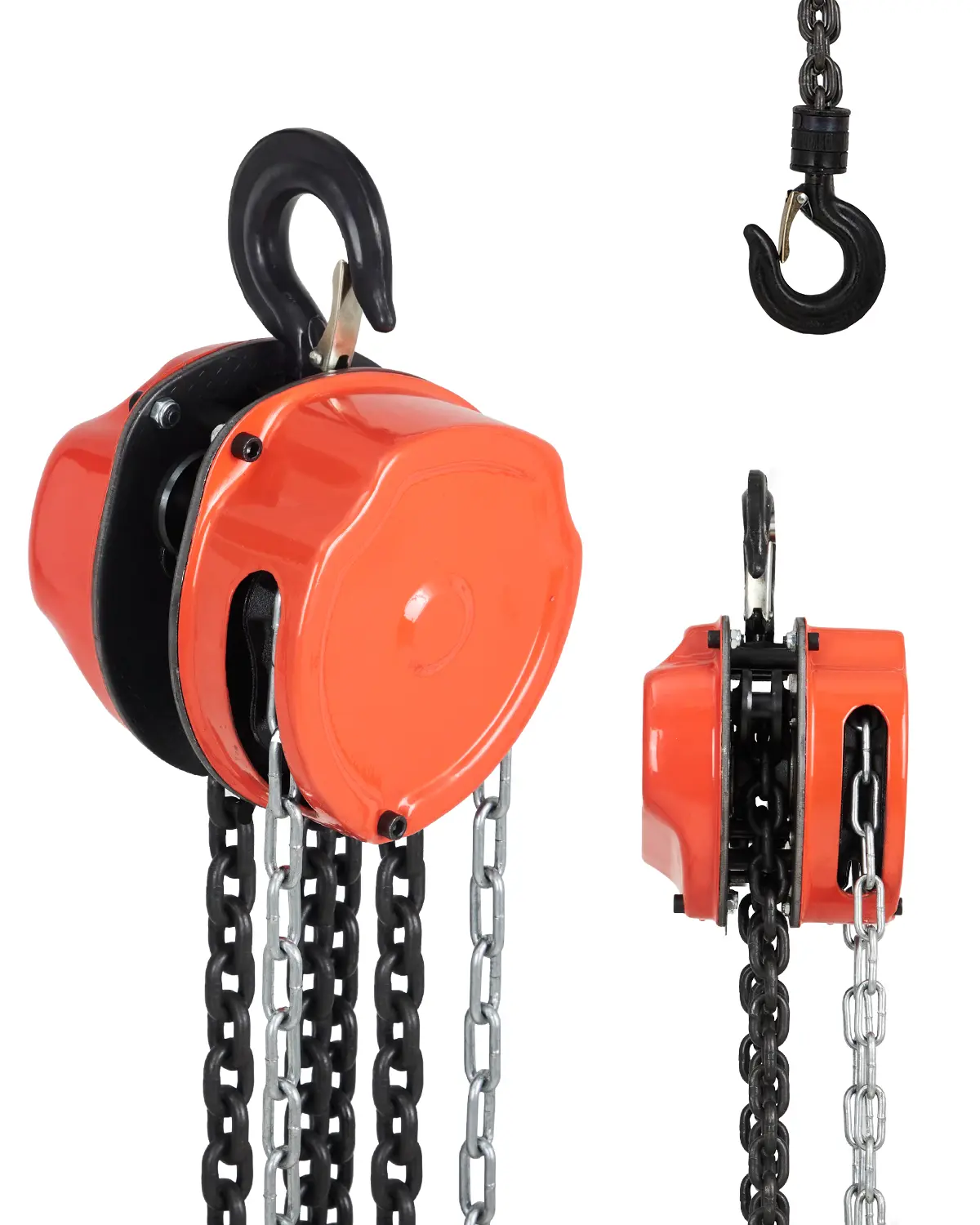 Garvee Heavy Duty 1 Ton Hand Chain Hoist - 8 FT Lift Height, G80 Industrial Manual Lifter, Robust Pulley Block for Garage, Factory, Dock - Color: Orange