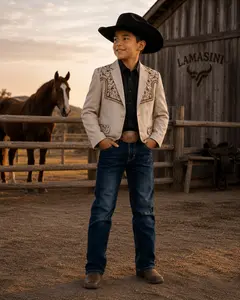 Saco con Bordado Vaquero para Nino LAM-514 Lamasini