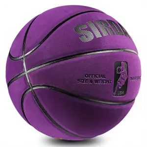 1pc Purple High-Elasticity Soft Touch Basketball - Durable, Thickened PU Material, Official Size 7 (29.5") for Adults, Officially Licensed by USA Basketball