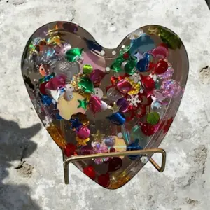 Glittery crystal Heart shaped ashtrays