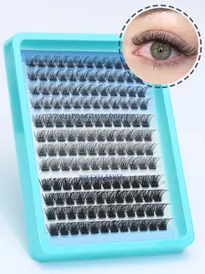 144-cluster eyelash set, voluminous individual lash curls, mixed tray, faux mink lashes for extensions, makeup