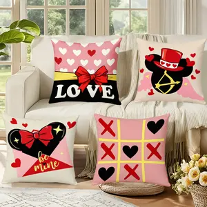 Valentine's Day Theme Cushion Cover Festive Atmosphere Sofa Bedside Decorative Cushion Pillow Cover