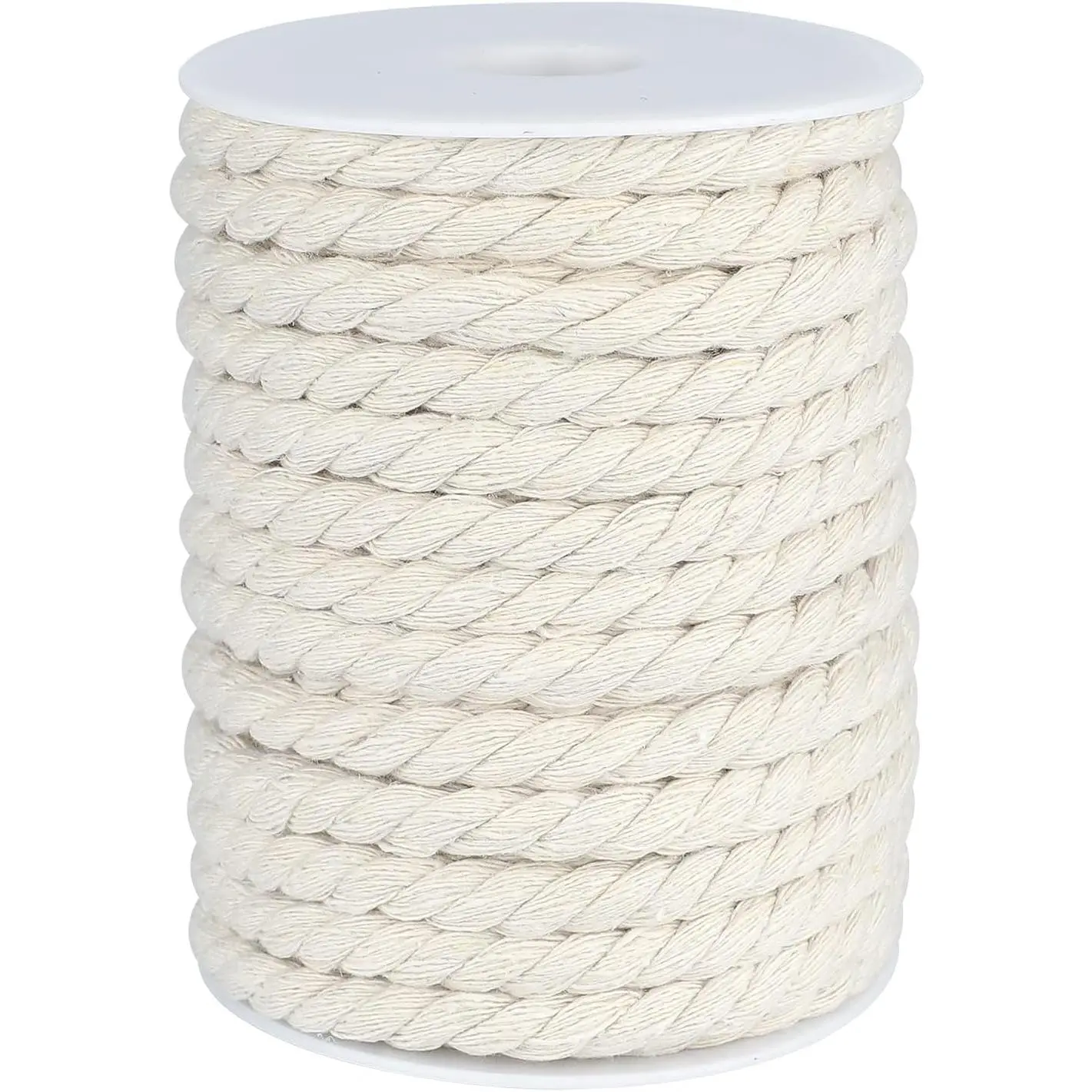 1/3 Inch Nautical Cotton Rope Crafts, 8mm x 65Feet Clothes line Rope for Outdoor,3 Ply White Rope Cord Unbleached Rope, Macrame Cord Rope for Clothesline, Baskets, Hangings Pots, Pet, Toys