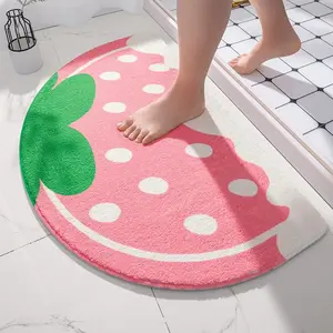 Soft Floor Mats Small Fresh Text Flowers Rugs Home Entrance Carpet Bedroom Toilet Bathroom Door Absorbent Non-Slip Foot Pad #HYZ