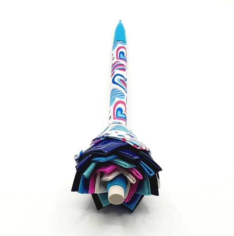 (PICK LIVE) 4 for $8.00, Duct Tape Flower Mechanical Pencils 7mm Lead- Office Stationery Writing Tools Duct Tape Flower Design Duct Tape Flower Design