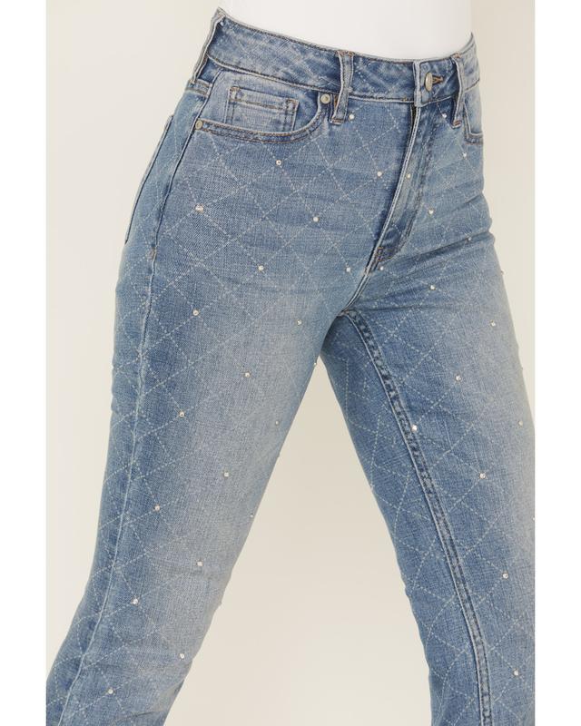 Shyanne Women's Luna Embellished High Rise Flare Stretch Denim Jeans - Swsp25j12-Mdw