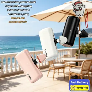 Rotatable Tail Plug Power Bank, 5000mAh,10000mAh, 10W/22.5W fast charging. This portable external battery comes with an exquisite gift box, widely compatible with iOS, Android phones and tablets. It is a perfect Valentine’s Day gift. Smartphone