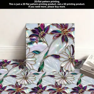 10 pieces of 2D flat PVC leather floor stickers, artistic and creative patterns, self-adhesive vinyl floor stickers, suitable for kitchen, bathroom, balcony, living room, bedroom floor and wall, Decorative Wall Sticker, Graphic Decal