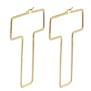 Personalized 18K Plated Letter Hoops