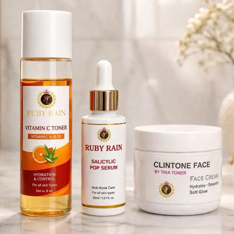 Vitamin C Toner + Salicylic Pop Serum + Clintone Face Cream Set