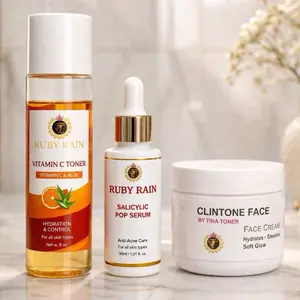 Vitamin C Toner + Salicylic Pop Serum + Clintone Face Cream Set