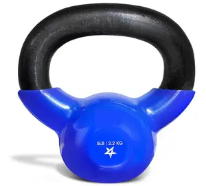 Yes4All Kettlebell, 5-100 LB Vinyl Coated Cast Iron Strength Training Kettlebells for Home Gym Exercises, Fitness, Full Body Workout Equipment, Push Ups, and Grip Strength