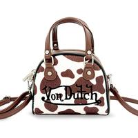 Brown and White Cow Print Bowling Bag