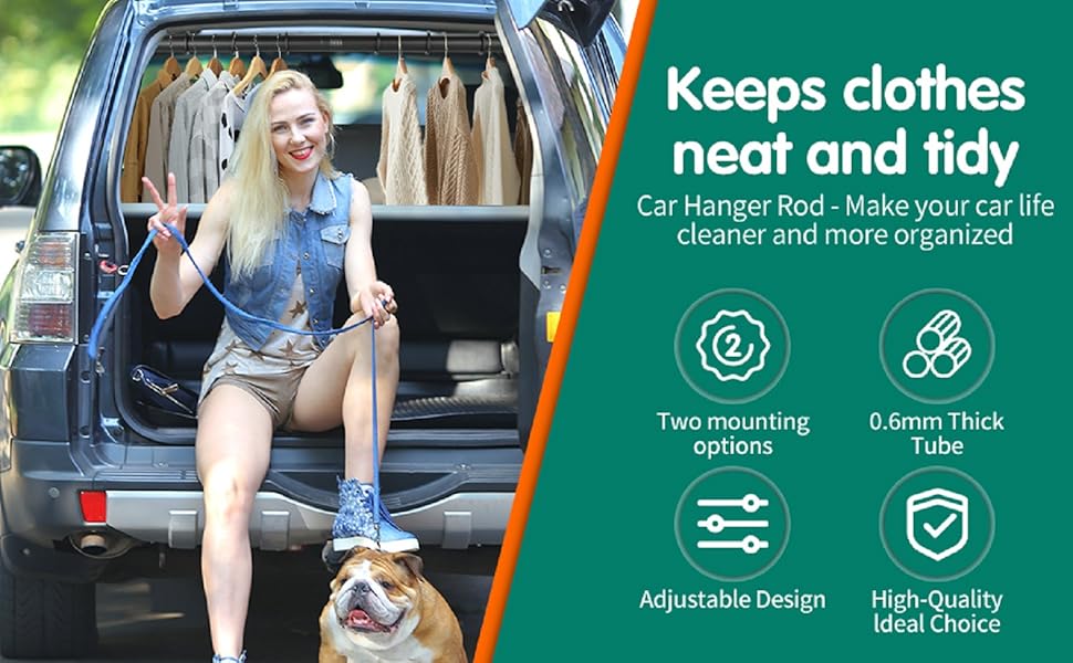 Adjustable Car Clothes Hanger Bar – 30–62 Telescopic Rod for Wrinkle-Free Hanging, Heavy-Duty Non-Slip Design for Cars & SUVs Adjustable Car Clothes Hanger Bar – 30–62 Telescopic Rod for Wrinkle-Free Hanging, Heavy-Duty Non-Slip Design for Cars & SUVs