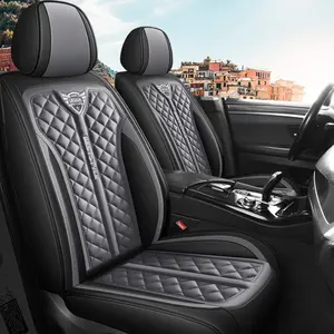 Stylish PU Leather Car Seat Cover, Durable & Breathable Front Row Protector, All-Seasons Vehicle Accessory, Easy Installation, Car Seat Protectors