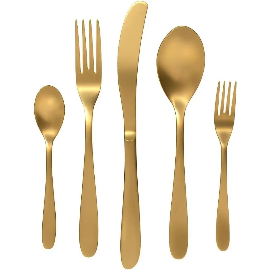 Windsor Silverware Set, 30 count  Flatware  Matte Stainless Steel, Service for 6, for Kitchen, , Wedding, Party, Dishwasher Safe