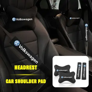 Car Seatbelt Protector Pad, Cervical Support Headrest, Neck Cushion for Volkswagen Vw Rline Golf Polo 4-6 B5 Passat B8 Tiguan Magotan