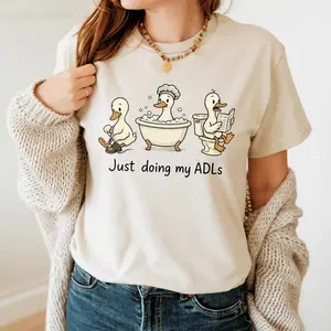 Comfort colors OT Shirt for Occupational Therapist, ADL Comfort Colors Silly Goose TShirt, Occupational Therapy Gift, Pediatric Assistant Student OTA Cotton Top Womenswear Check