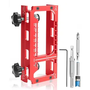 Door Hinge Jig, Aluminum Alloy Door Hinge Template Kit for, Mortise Jig for 2"-5" Hinges, 1/4" Radius, 5/8" Radius & Square Corner Types
