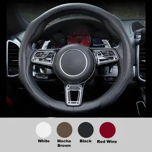 2026 Leather Steering Wheel Cover for New-AII Car Models Quick Turn Non-Slip Breathable Ultra-Thin Four Seasons Outdoorfun new car model mark quick install non slip anti-slip massage particle all-season use non-slip protector organization supply gear cove