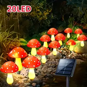 Solar Mushroom Light Set, Outdoor Solar LED Garden Fairy String Lights, Outdoor Decorative Lights, Bright with Dots, 8 Lighting Modes for Landscape, Yard, Pathway, Party Decor