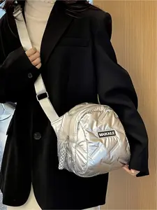 2025 new autumn and winter casual down messenger bag, versatile popular super hot shell bag, zipper closure, suitable for commuting, shopping, leisure travel, daily accessories