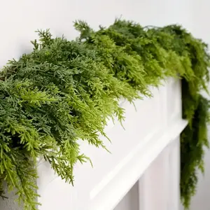 Christmas Front Door Hanging Decor, Norfolk Simulation Vine with Berries, Soft Touch PVC, for Indoor Outdoor Staircase Table Mantel Fireplace Home Festival Decorations Ornaments 2Pcs