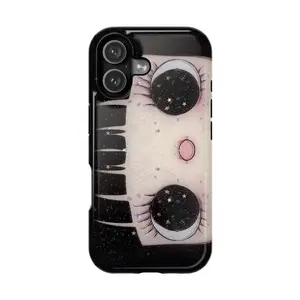 Dreamy INS Glittering Big Eyes Comic Girl Phone Case, Protective Cover, Gift for Fan, Gift for Her, Gift for Him, many background, Xmas Gift