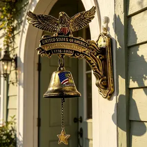 Independence Day Theme Resin Doorbell, Eagle Shape Memorial Hanging Doorbell Bell, Cross-Border Home Garden Decorative Item