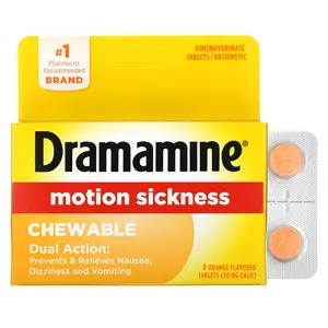 Dramamine Motion Sickness Chewable, Orange, 50 mg, 8 Tablets