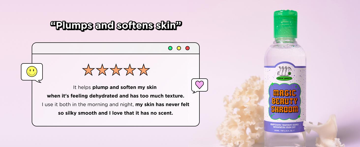 CHASIN' RABBITS Magic Beauty Shroom Essence | Korean Skin Care Nourishing and Hydrating Essence | Boosting Skin Care Essence with Tremella Mushroom Extract for Sensitive, Dry Skin (200mL/6.76 fl oz)