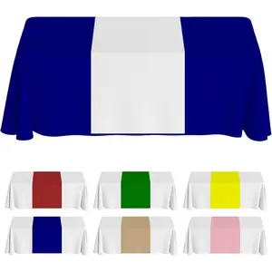 White Table Runner Table with Business Logo Text 72 Inches Long Blank DIY for Party, Birthday, Wedding, Tradeshow Events, 13"x72"