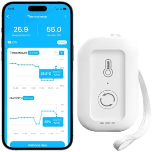 WiFi Thermometer Hygrometer, Humidity Temperature Sensor with App Notification, Data, Remote Monitor for Room, Nursery, Greenhouse, Humidor, Wine Cellar