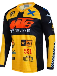 MTB Road sports summer outdoor downhill mountain bike long-sleeved moisture wicking Breathable Cycling TOP uniform men's cycling shirt Workout Sportswear